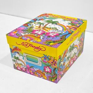 VTG Y2K Lisa Frank Ed Hardy Love Kills Slowly RARE‎ Storage Box Dragon Rainbow